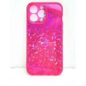 Iphone 13 Pro Neon Pink Holographic Laser Fragments Phone Case